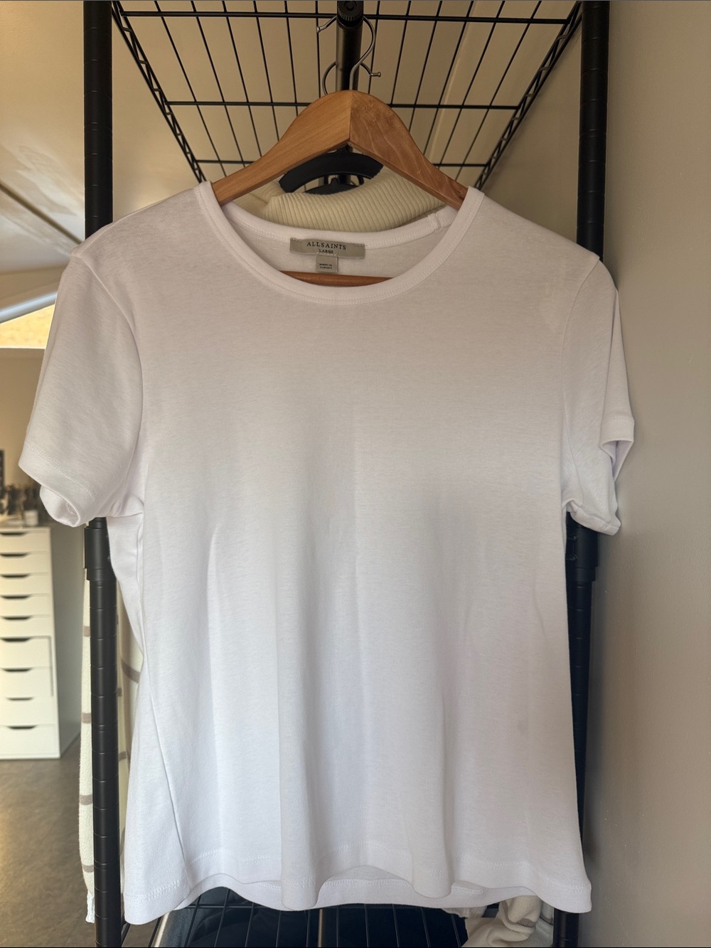 All Saints White Short Sleeve Crew Tee